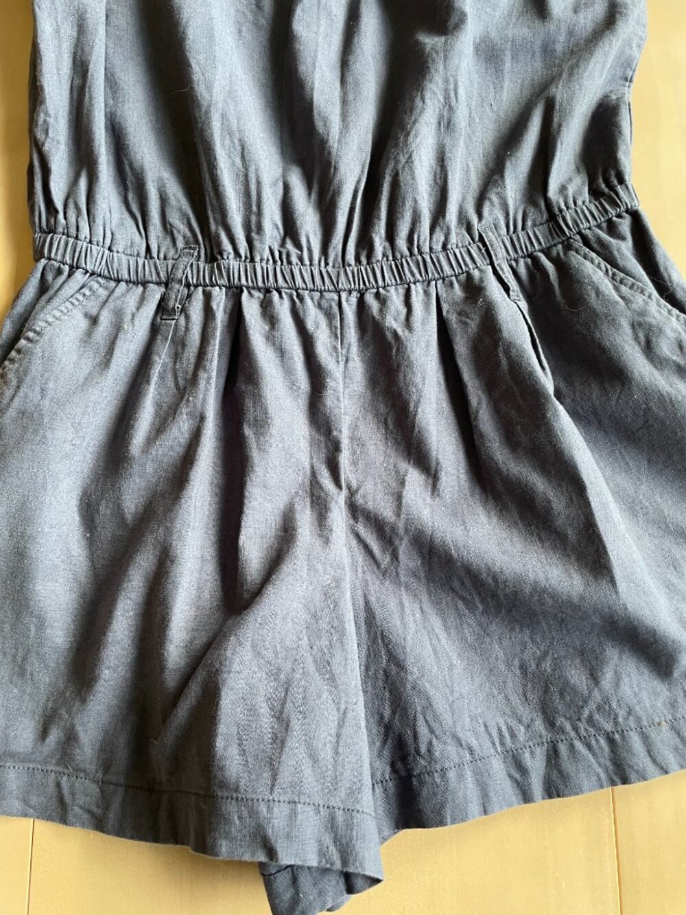 Entire Closet $5! New York & Company Gray Blue Linen Cotton Romper - Picture 7 of 13